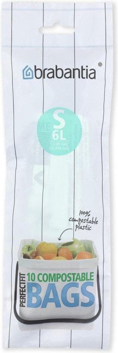 Brabantia PerfectFit kompostoitavat roskapussit - 6 l - Koodi S - 10 kpl
