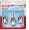 Pikkukuva 7 / 8: Tesa Powerstrips Koukut Oval Small - Kromi - 3 kpl