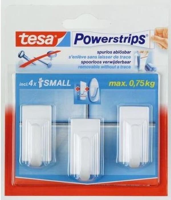 Tesa Powerstrips Kroge Small - Hvid - 3 stk