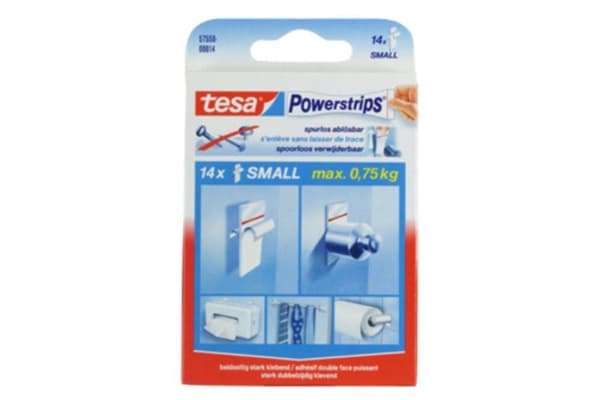 Tesa Powerstrips Dobbeltsidede selvklæbende Strips Small - 14 stk
