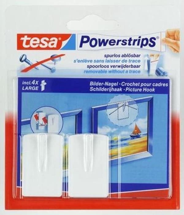 Tesa Powerstrips Bildkrok - Vit - 2 delar