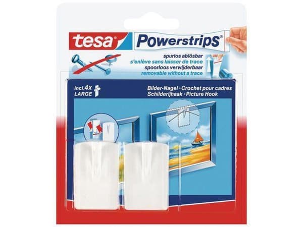 Tesa Powerstrips Bildkrok - Vit - 2 delar