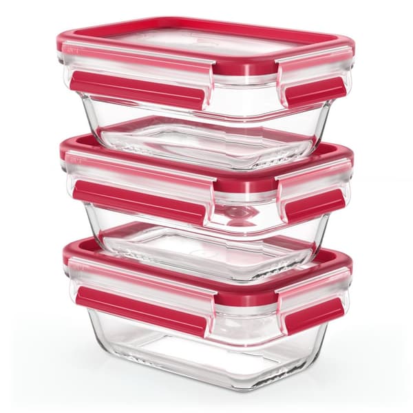 EMSA CLIP & CLOSE N1051100, Set, Rektangulär, Blå, Transparent, Glas, 420 °C, -40 - 420 °C