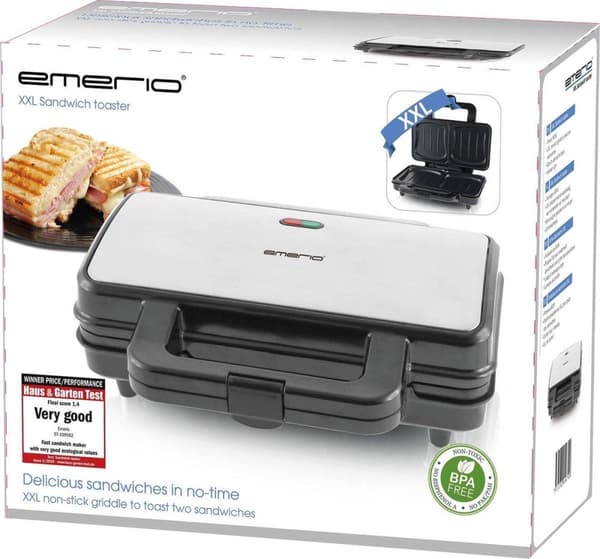 Emerio ST-109562 - Smörgåsmaskin - Dubbel toast smörgåsmaskin - Indikatorlampa - Non-stick beläggning