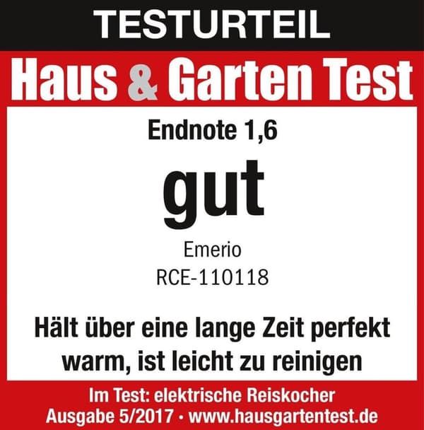 Emerio RCE-110118 - Riskokare - ECO - 1,5 liter - Svart