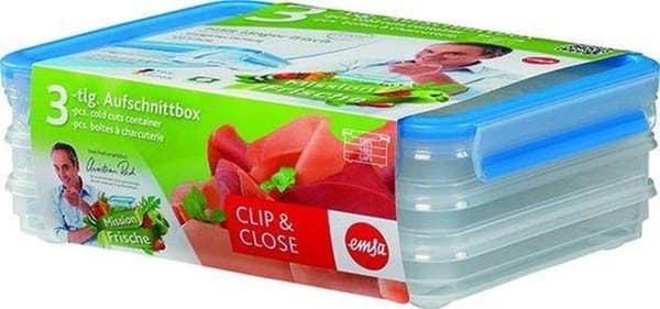 Clip & Close System Sandwich Spread -säilytyslaatikko - 3 x 1,0 l