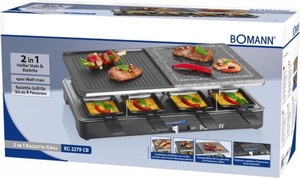 Bomann RG 2279 CB 2in1 Raclette Grill 1200-1400W