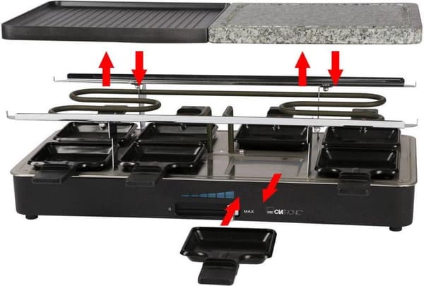 Clatronic RG 3518 - Raclette/Stone Grill - 8 henkilöä