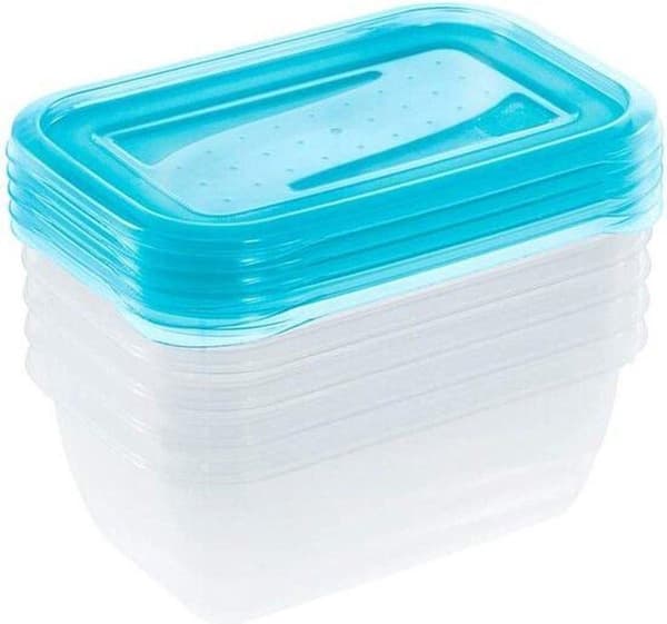Fredo Fresh Färskmatslådor Transp/blå Set 5 15x10x06 - 0,5 L Keeper 30672