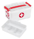 Miniatyrbild 2 av 6: Sunware - Q-line första hjälpen box med insats 6L vit röd - 30 x 20 x 14 cm