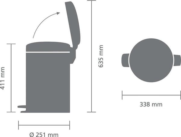 Brabantia NewIcon Papperskorgen - 12 l - Vit