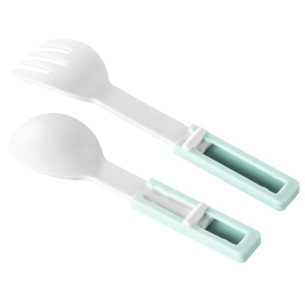 Xavax madkasse rund, til mikroovn, med bestik, 1100 ml, pastelblå/grå (00181583)