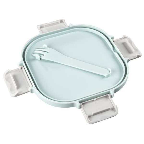 Xavax salatboks to go, dressingbeholder, topper 3 rum, bestik, 1,4l, pastelblå (00181584)