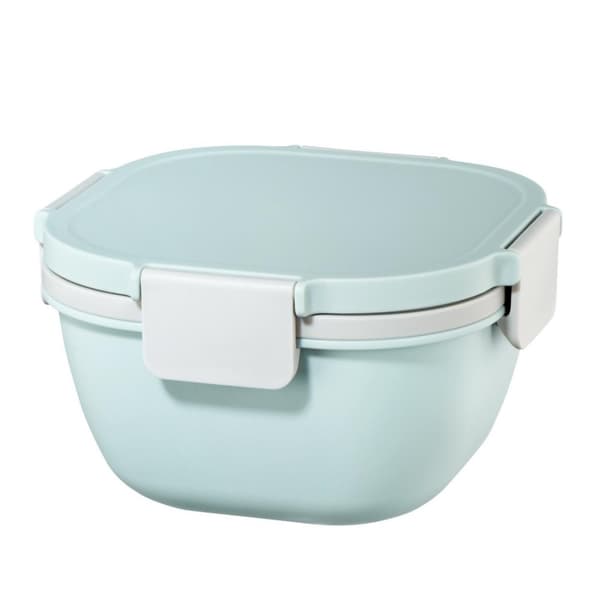 Xavax salladslåda att gå, dressingbehållare, topper 3 fack, bestick, 1,4l, pastellblå (00181584)