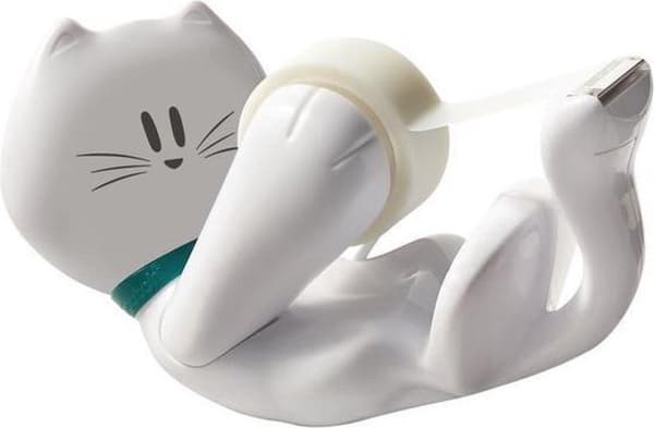 Scotch® Tape Dispenser Design Cat, Vit + 1 rulle Scotch® Magic™ Tape 19 mm x 8,89 m