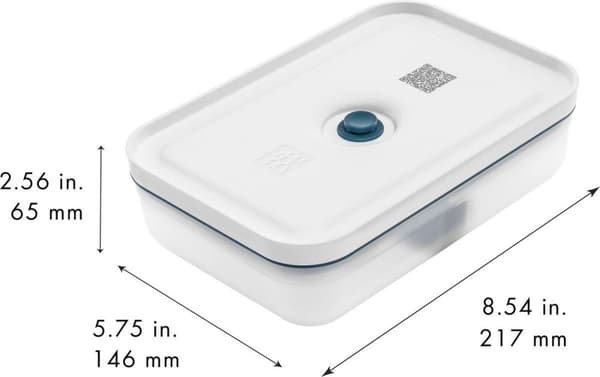 Zwilling Fresh & Save Vacuum Sealer - 8-osainen aloitussarja Vacuum Sealer - La Mer Blue - Tyhjiöpussit (5x) - Muovinen tyhjiösäiliö (2x) - Tyhjiöpump