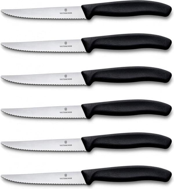 Victorinox Steak kniv - 6 stk - sort