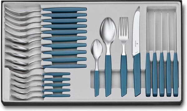 Victorinox Bestiksæt Swiss Modern - 24 dele - Pastelblå - Rustfrit stål/PP