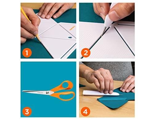 Fiskars 1059567 3D Paper Jalokivet, Muovi, Valkoinen Diamond Stencil, 3D-muotojen luomiseen (1059567)