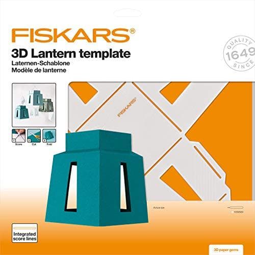 Fiskars 1059568 3D Paper Jewel Lantern Stencil, White Lantern Stencil, For Creating 3D Shapes, Plastic (1059568)