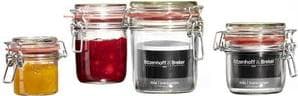 Ritzenhoff & Breker preserving jar/storage jar "MIA", 125 ml made of glass, with metal clip closure and rubber ring - 6 pieces (813135)