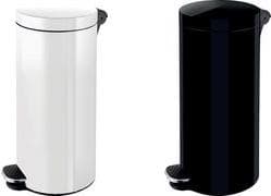 helit silver ion pedal bin "the knight", 30 liters made of powder-coated steel, silver ion coating - 1 piece (H2404305)