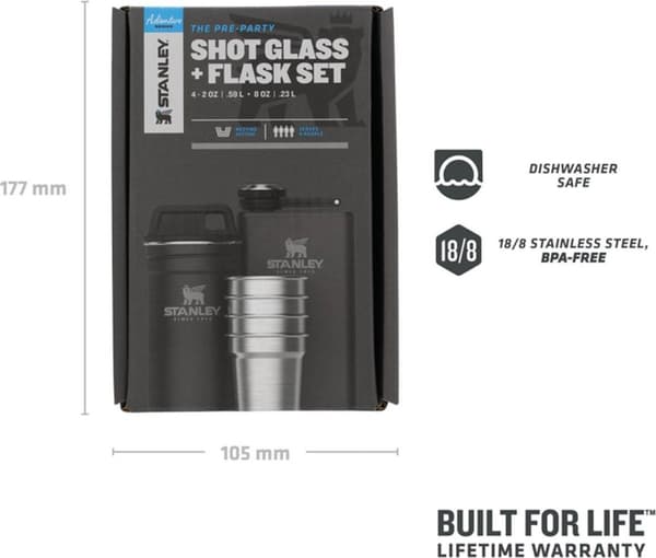 Stanley The Pre-Party Shotglass + Flask Set - Polar