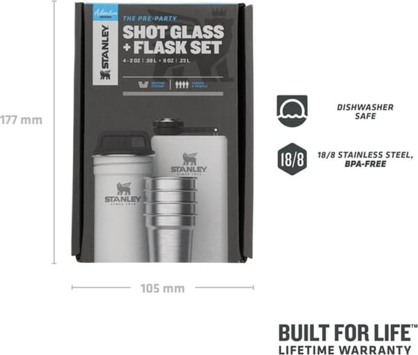 Stanley The Pre-Party Shotglass + Flask Set - Polar