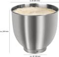 Miniatyrbillede 3 af 9: Clatronic KM 3765 æltemaskine, 1500 W, 8 hastigheder, 10 liters skål i rustfrit stål til max. 6-6,5 kg, stænkdæksel med genopfyldningsåbning, rød