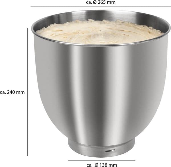 Clatronic KM 3765 æltemaskine, 1500 W, 8 hastigheder, 10 liters skål i rustfrit stål til max. 6-6,5 kg, stænkdæksel med genopfyldningsåbning, rød