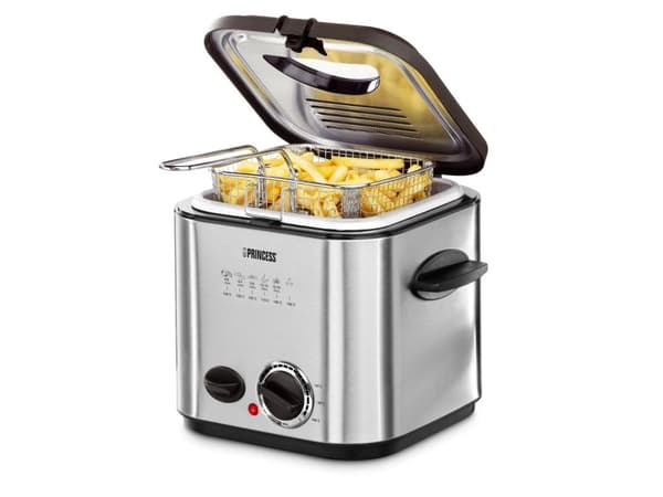 Princess Classic Mini 182611 - Fondue/Fryer-yhdistelmä - Ruostumaton teräs - 1,2 litraa - 200 g ranskalaisia - 840 wattia