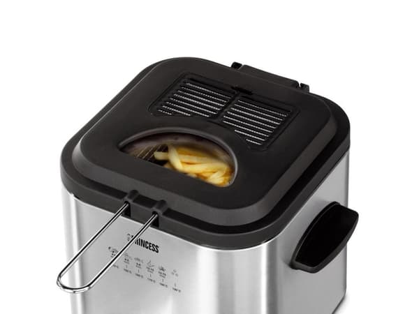 Princess Classic Mini 182611 - Fondue/Fryer-yhdistelmä - Ruostumaton teräs - 1,2 litraa - 200 g ranskalaisia - 840 wattia