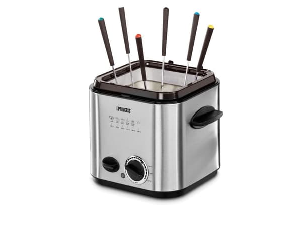 Princess Classic Mini 182611 - Fondue/Fryer-yhdistelmä - Ruostumaton teräs - 1,2 litraa - 200 g ranskalaisia - 840 wattia
