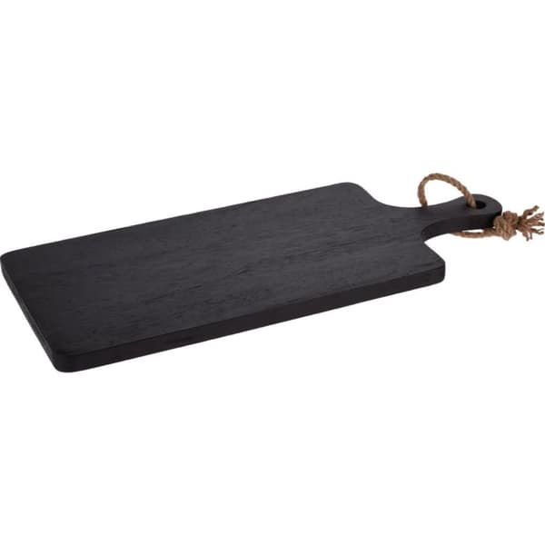 Gummitræ skærebræt 50x15x2 cm Sort