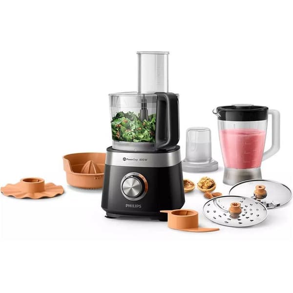 Philips HR7530/10 Viva Collection Kompakt foodprocessor Sort/rustfrit stål
