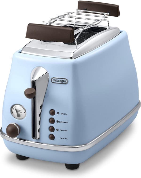 DeLonghi Icona Vintage CTOV 2103.AZ - Leivänpaahdin - 2 siivua - 2 paikkaa - Taivaansininen (CTOV2103.AZ)