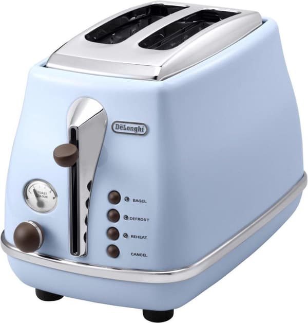 DeLonghi Icona Vintage CTOV 2103.AZ - Leivänpaahdin - 2 siivua - 2 paikkaa - Taivaansininen (CTOV2103.AZ)
