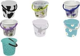 keeeper deco städhink ilvie "stars", rund, 10 liter vit med tryck, material: PP, ergonomiskt formad - 1 st (1260051919600)