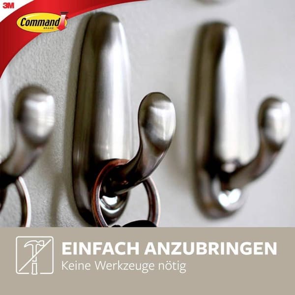 3M Command™ Medium Metalkrog Classic (L x B x H) 83 x 32 x 32 mm Nikkel (børstet) Indhold: 1 stk. (FC12-BNFGN)