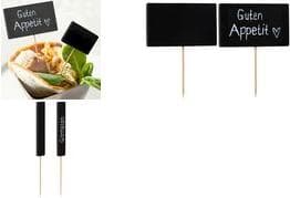 PAPSTAR "Blackboard" fingermatspett, längd: 85 mm, träspett, bräda av bambu, skivmått: 24 x 34 mm, - 1 st (87200)