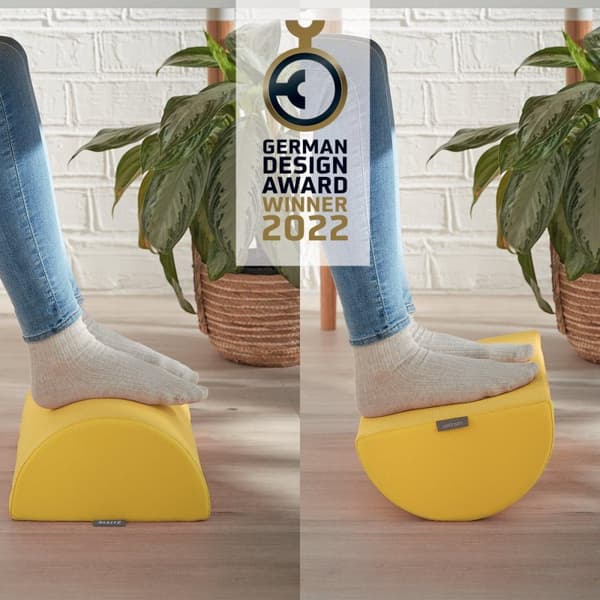 LEITZ fotstöd Ergo Cozy, gul ergonomisk, med mjuk kärna & tygöverdrag, kan säljas som - 1 st (5371-00-19)