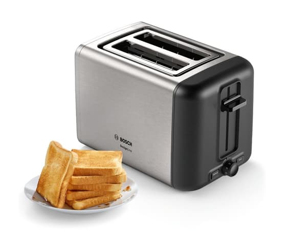 Bosch TAT3P420 Brødrister 2 skive(r) 970 W Sort - Rustfrit stål (TAT3P420)