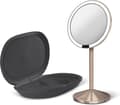 Miniatyrbild 4 av 4: simplehuman hopfällbar spegel med sensor, 12 cm, uppladdningsbar, rostfritt stål roséguld (ST3010)