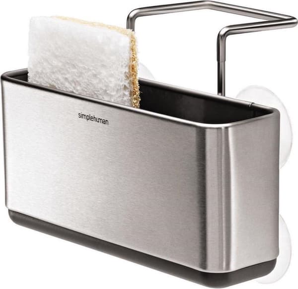 simplehuman Sink Caddy, kapea, harjattu ruostumaton teräs (KT1134)