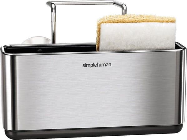 simplehuman Sink Caddy, kapea, harjattu ruostumaton teräs (KT1134)