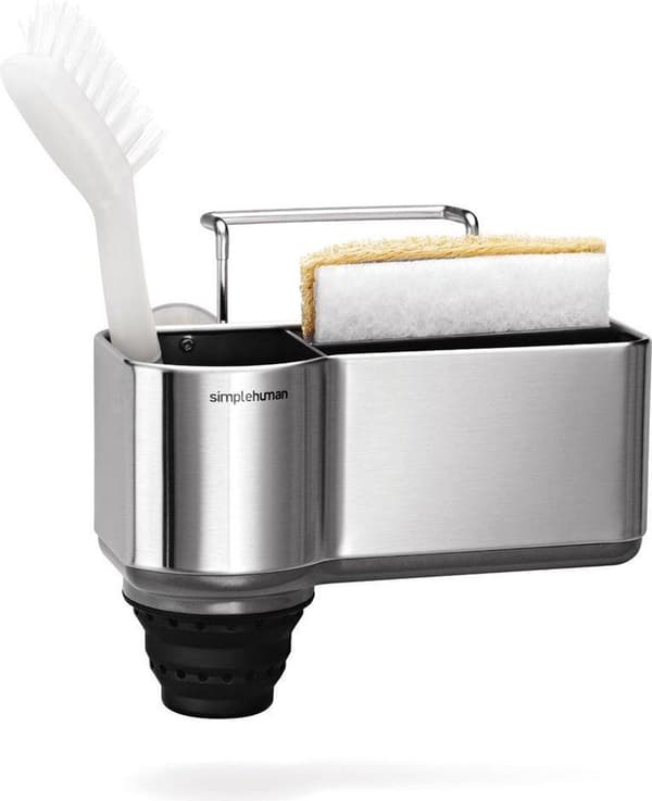 simplehuman Sink Caddy, kapea, harjattu ruostumaton teräs (KT1134)