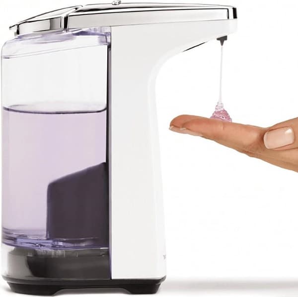 simplehuman batteridriven sensordispenser, vit plast (ST1018)