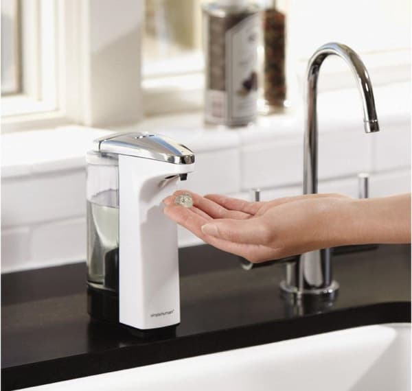 simplehuman batteridriven sensordispenser, vit plast (ST1018)
