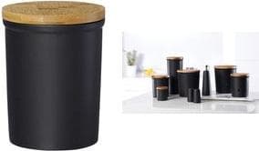 Ritzenhoff & Breker opbevaringskrukke "JASPER BLACK", 1.800 ml lavet af stentøj, med bambus låg - 1 stk (415315)