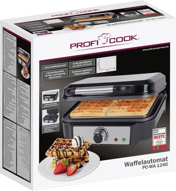 Profi Cook PC-WA 1240 vaffeljern Inox (501240)